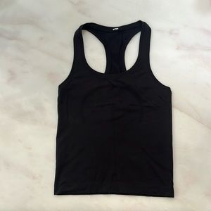 lululemon swiftly tech racer back tank top color: black size: 2